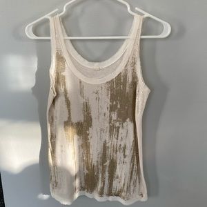 J.Crew dressy tank top, Size XS Cream and Gold
